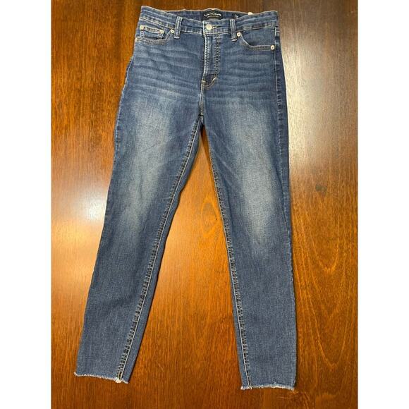 Lucky Brand Bridgette Skinny Ankle Women’s 6/28 Blue Denim Jean Raw Hem Casual - Picture 1 of 11